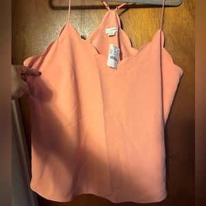 Peach colored scalloped tank Jcrew